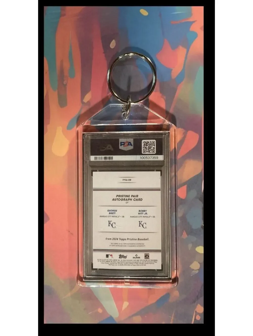 3034 Bobby Witt Jr/George Brett 2024 Topps Pristine SuperFractor Keychain-Gift